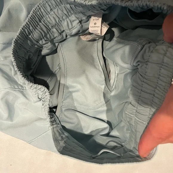 LULULEMON Light Green Lined Shorts sz 4 Tall - Picture 5 of 5